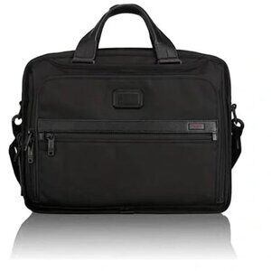 TUMI Alpha 2 Black Nylon Organizer Briefcase 26132D2